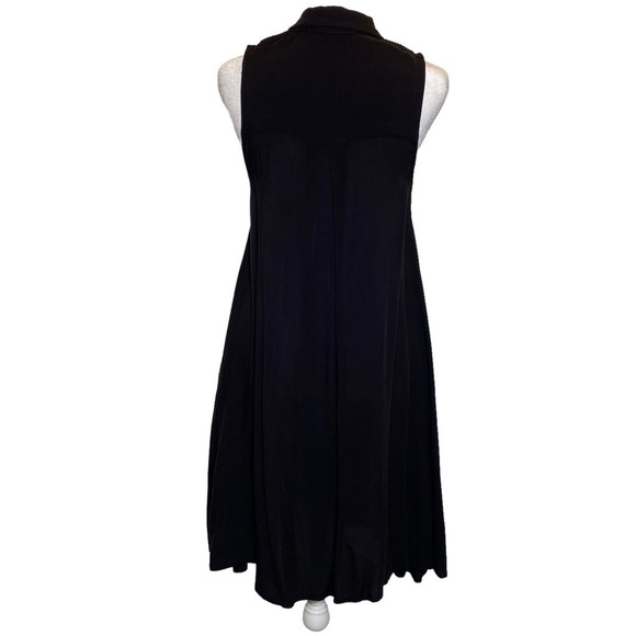 TIMING women's tag size Large button front Black sleeveless midi dress - Picture 4 of 7